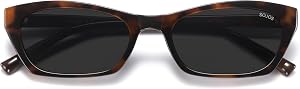 SOJOS Trendy Cat Eye Polarized Sunglasses for Women Men, Retro 90s Y2K Small Thin Rectangle Sunnies SJ2670