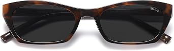 SOJOS Trendy Cat Eye Polarized Sunglasses for Women Men, Retro 90s Y2K Small Thin Rectangle Sunnies SJ2670