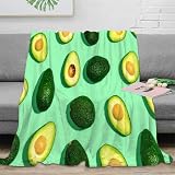 3D gedruckt Avocado Halves Wohndecke Mikrofaser weich warm Bettwäsche Natural Food Pattern Reisedecke kompakt antistatisch für Camper Jugendliche Paare 70×80inch(180x200cm)