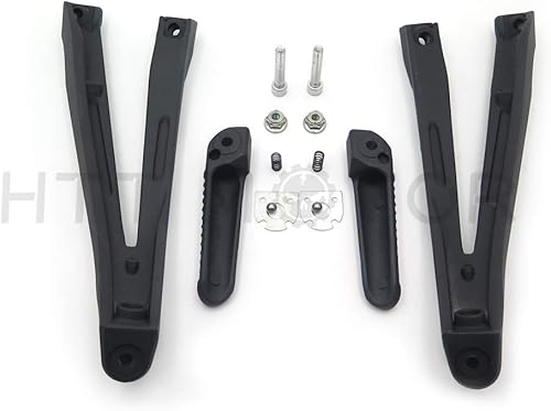 Miniatura 3 de HTTMT MT390-005-BK - Soporte de clavijas de pie de pasajero trasero negro plateado compatible con Yzf R1 2004-2008