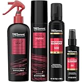 TRESemmé Keratin Smooth Blowout Hair Styling Bundle – Mousse + Finishing, Protecting Heat & Shine Sprays, Frizz Control