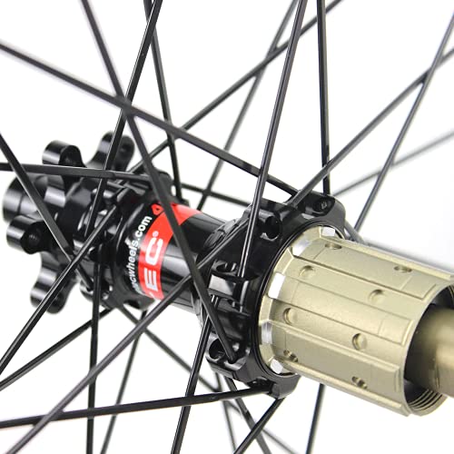 Hulkwheels 700C Gravel Cyclocross Bike Carbon Wheelset Clincher Tubeless 29Mm Width 30Mm Depth Xc Disc Brake Wheels Novatec Hub Qr 12/15×100Mm 12×142Mm Thru Axle 24H (6 Bolt Shima, Qr) #TOP4