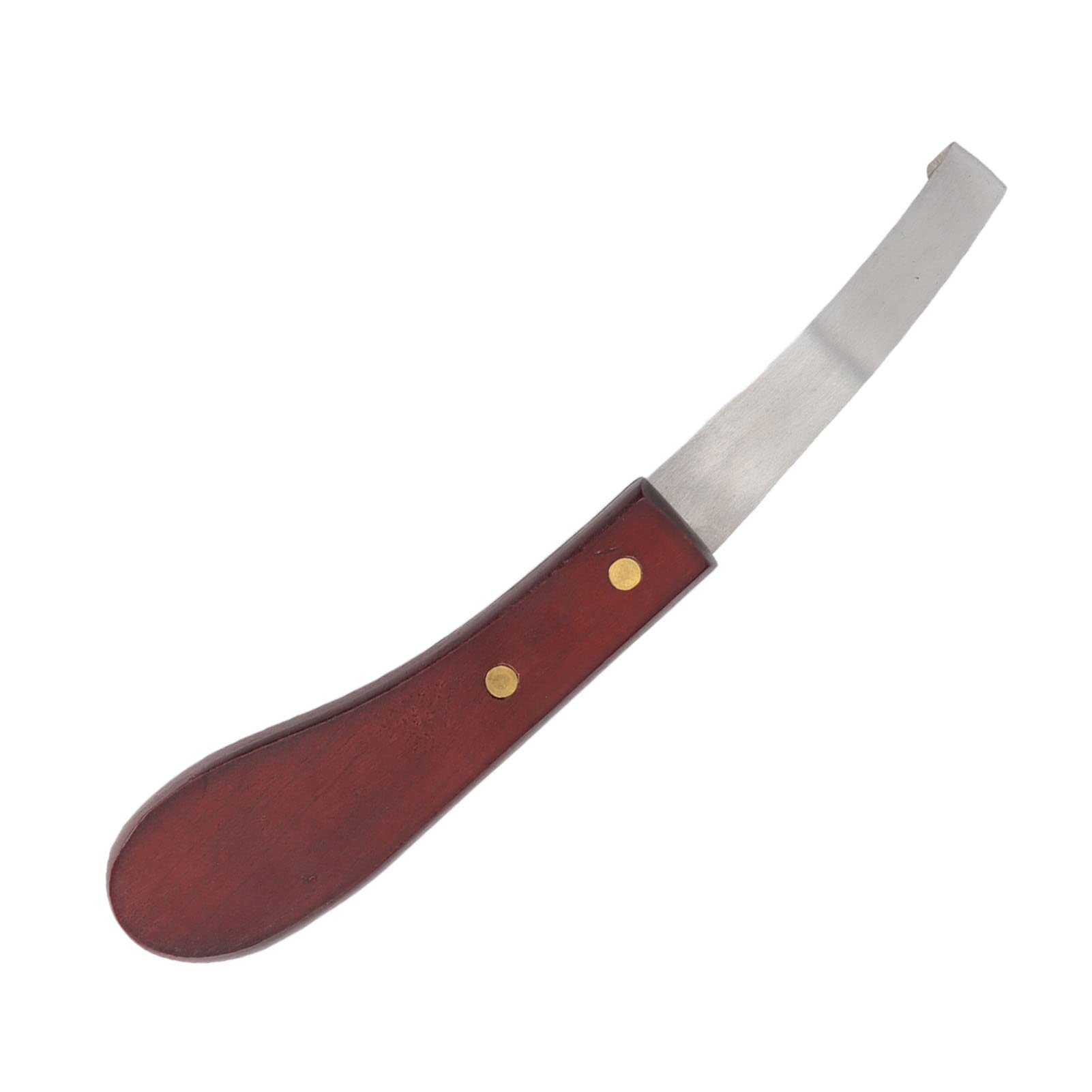 Haofy Cuchillo para Pezuñas de Caballo, Cuchillo para Pezuñas, Navaja de Afeitar de Acero Inoxidable, Cuchillo para Herrar para Diestros de Doble Cara, de Madera, Cuchillo con