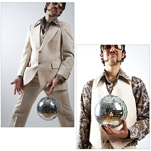 8 Pieces Mirror Disco Ball Glass Mirror Reflective Silver Ball Decorations Hanging Disco For Disco Theme Party Decorations Disco Stage Club School Home Decor #TOP4