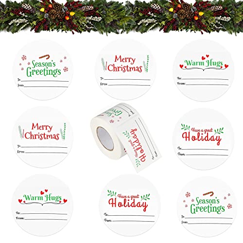Etiquetas Adhesivas de Navidad, 80 pcs Pegatinas Navideñas, Pegatinas Autoadhesivas Etiquetas Navideñas, 75 x 50 mm, para los Sobres,Bolsos del Partido,Botellas,Artes,Decration de Regalos Cover