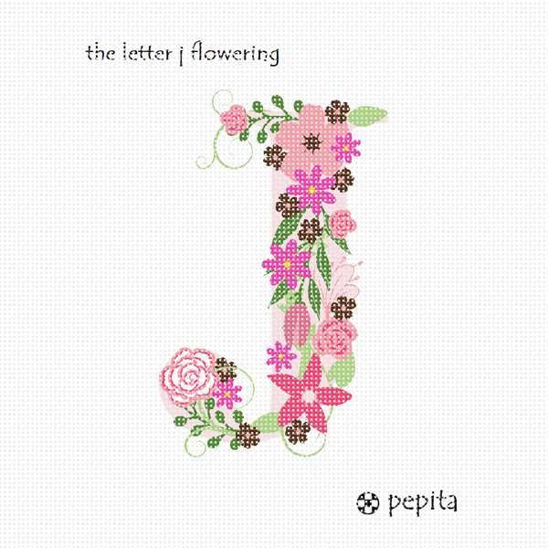 Pepita Needlepoint kit: The Letter J Flowering, 7