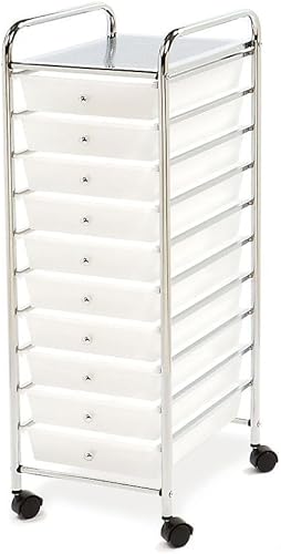 Seville Classics Carrito de almacenamiento organizador de utilidad rodante, para oficina en casa, escuela, aula, álbum de recortes, pasatiempos,