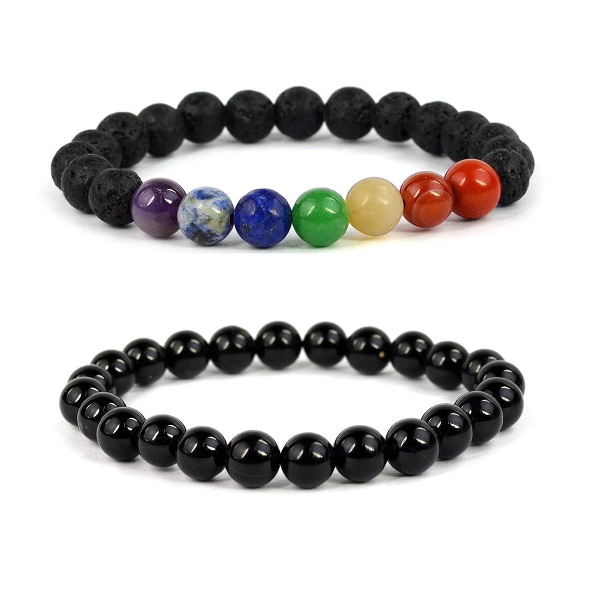 Reiki Crystal Products 7 Chakra Bracelet, Black Onyx Bracelet, 7 Chakra Stone Bracelet, Semi Precious Natural Gemstone Beads Reiki Healing Bracelets. Pack of 2 pc (B09PTPRTLH) Amazon Price History, Amazon Price Tracker