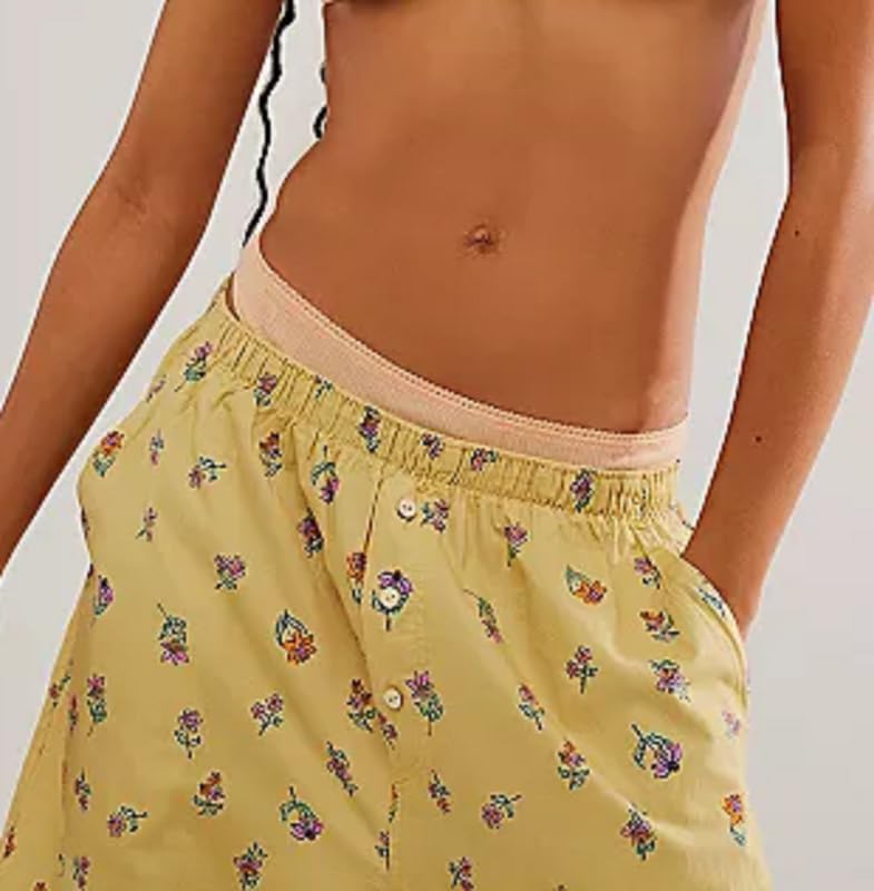 NUFIWI Women’s Floral Print Low Waist Harem Pants Cute Elastic Waist Loose Fit Lounge Pants Casual Slacks Beach Baggy Trouser2