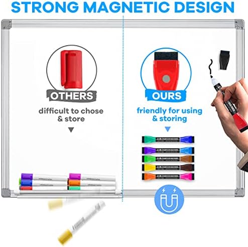 maxtek Whiteboard Pens, 6 Count 12 Colors Bullet Tip Whiteboard Markers, Low Odor Magnetic White Board Markers Erasable, Dry Wipe Pens for Whiteboard, Colour Whiteboard Pens with Eraser