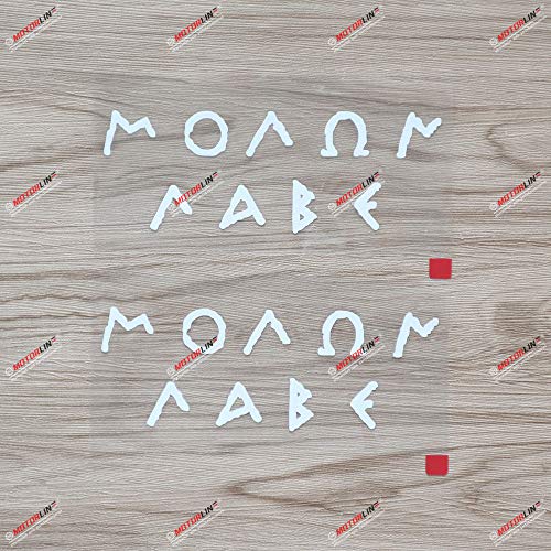 2X White 6'' Molon Labe Decal Bumper Sticker Car Vinyl Sparta