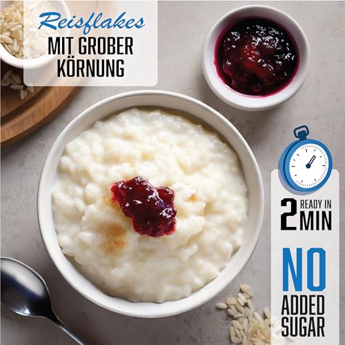 ALL STARS Rice Pudding 400g - Leckere Zwischenmahlzeit mit wenig Fett & ohne Zuckerzusatz, Laktosefrei, Instant Reispudding 100% Reismehl ohne Zusätze