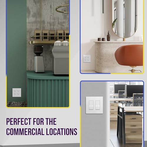 image for ENERLITES - SI8832-W-STICKER Screwless Decorator Wall Plates Child Saf