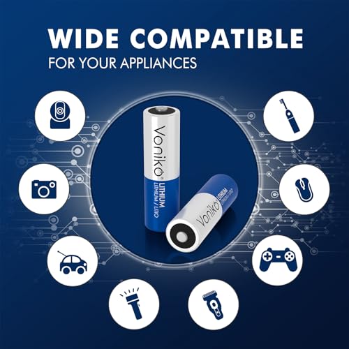 image for Voniko AA Batteries, 12 Pack 1.5V Lithium AA Batteries—High Performa