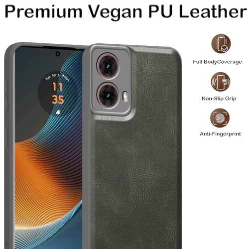 Image of amazon basics Back Cover for Moto Edge 50 Fusion 5G | Ultra Slim Soft Rubberised Case | Oil Feel Soft Leather Back | Camera Protection - Gray