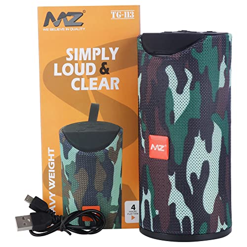 Image of MZ TG-113 (Portable Bluetooth Speaker) Dynamic Thunder Sound with High Bass 10 W Bluetooth Speaker (Green Camouflage)