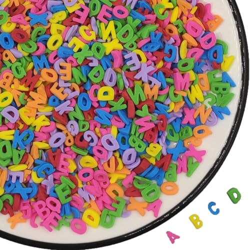 Colorful edible school enrollment Letters Sprinkles- Sugar decoration for the start of school - ABC alphabet figures for cakes and cupcakes Decorating 2.5oz(Not including a full alphabet set)