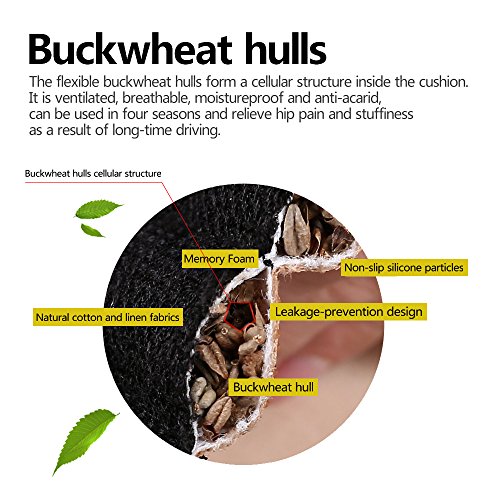 Suninbox Beige Car Seat Covers,Car Seat Pads Cushions For Automobiles, Buckwheat Hulls Universal Bottom Seat Cover,Tan Driver Car Seat Protector(Beige Front Seats Only) #TOP1