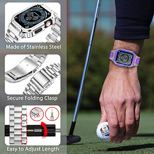 Image of MioHHR Stainless Steel Band and Case for Apple Watch 44 /42mm(Series 3 2 1)