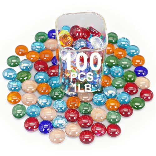 Mixed Gemstone Flat Bottom Glass Beads for Vase Aquarium & Fish Tank