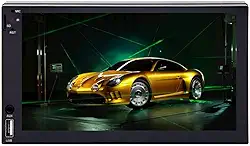 H-Tech Aparelho de som automotivo MP5 1 DIN Tela de 7" HT-2700 USB SD card Auxiliar Bluetooth Espelha com cabo Android 5 ao 13 e iOS 4 ao 13 Pro Max