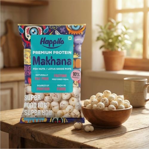 Image of Happilo Premium All Natural Fox Nuts (Phool Makhana) 200g (Pack of 5) | Lotus Seeds, Gorgon Nuts, Puffed Kernels, Hand-Picked