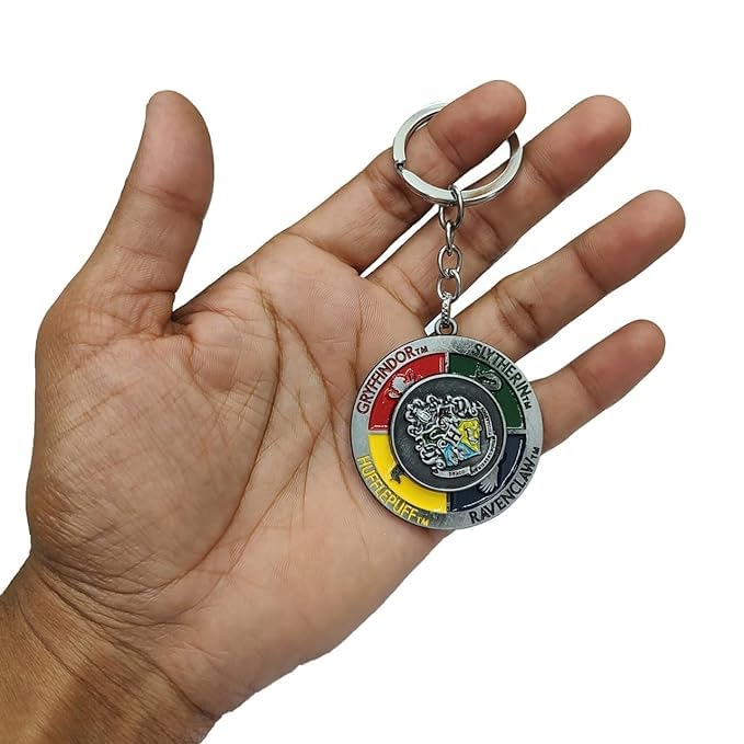 Image of Fashion fusion Harry Potter Rotating Metal Keychain for Car & Bike | Metallic Rotating Unique Keychain Keyring for Gifting