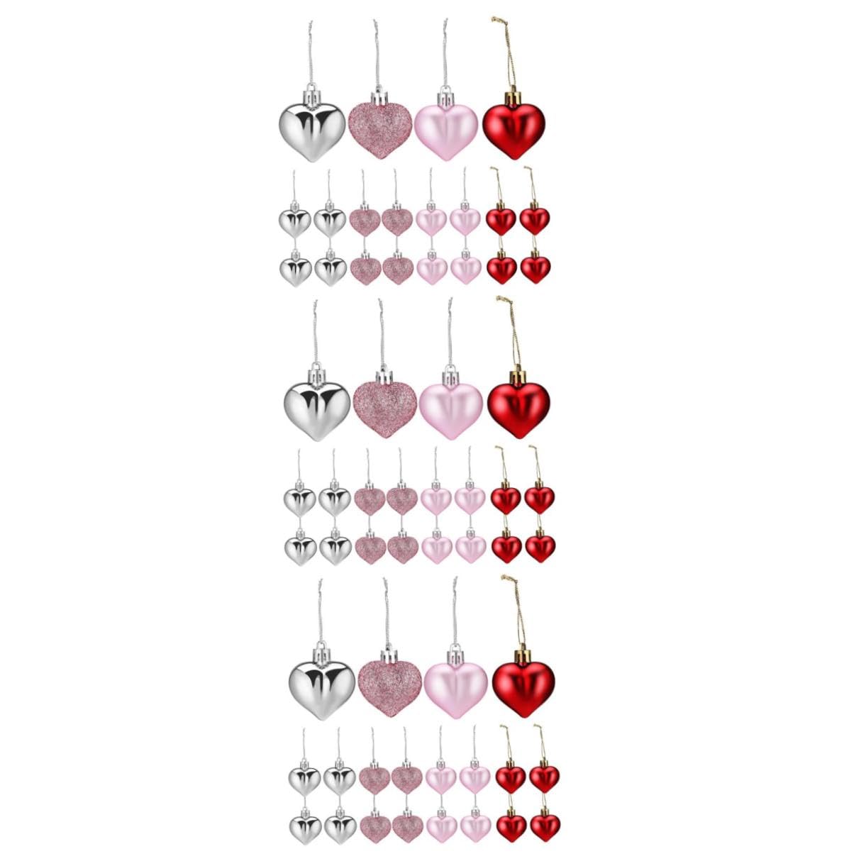 PRETYZOOM 3 Juegos Colgante De Bola De Corazón Corazón Decoraciones Colgantes Bolas Colgantes Bola De San Valentín De San Valentín Decoraciones Árbol De Navidad 48 Uds * 3