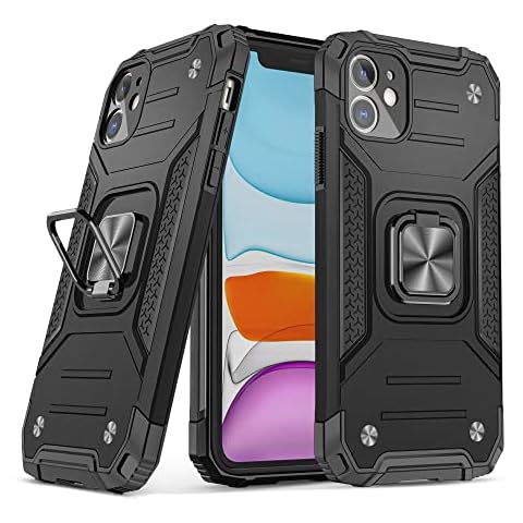 Wocoxo Shockproof Armor Series Phone Case for iPhone 11 Case [Military Grade] Drop Protection Cell Phone Cover with Kickstand (Black) Cover