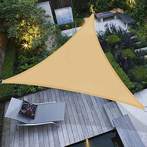 LOVE STORY Sun Shade Sail Triangle 3.6 x 3.6 x 3.6 m Canopy Sand Outdoor Breathable UV Block Awning For Patio Garden Backyard Cover