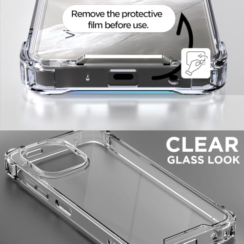 Image of Outlouders Back Cover for Vivo Y11 5G / Y21 5G Clear Transparent PC + TPU Bumper Case with Raised Edges for Shockproof Protection (Transparent)