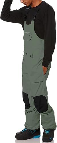 Miniatura 3 de Baberos de nieve para hombre, pantalones de esquí ajustables, babero de snowboard para exteriores, impermeable, aislado, antidesgarros, overoles de