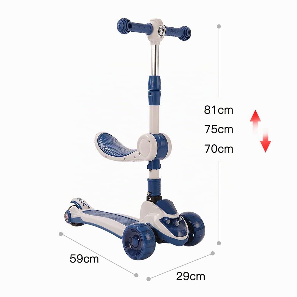 Patinete Niños De 2 3 4 A 8 Años, Scooter para Niños con Asiento, Scooter Niños Niña Niña, Patinete con Ruedas Ligeras, Patinete Ajustable en Altura