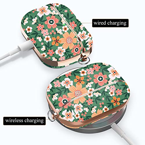 Happypapa Stylish Pattern Case Designed For Apple Airpods Pro, Elegant Floral Airpods Pro Case For Women Girls Kids Men Full Protective Case Cover With Keychain #TOP5