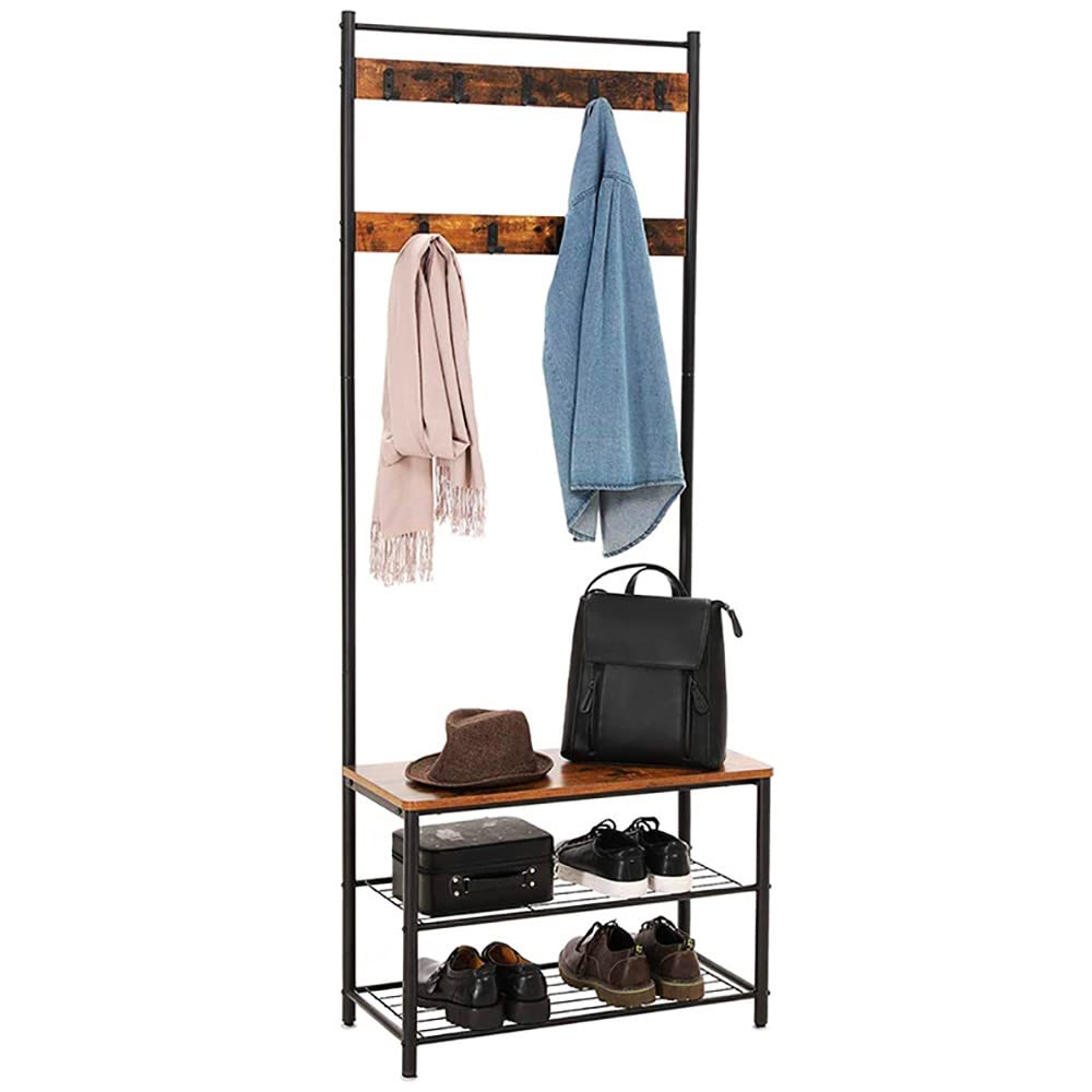 Meuble d'entrée avec portemanteau robuste et rangement chaussures