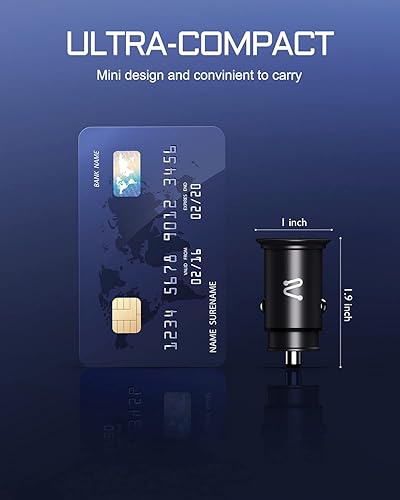 Miniatura 5 de Cargador de coche USB C, Aergiatech 40W PD 3.0, adaptador de cargador rápido de coche de doble puerto, cargador de coche tipo C de metal compatible