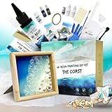 iLAND Adult Crafts of Art Resin Kit for Beginners, Crafting Gifts for Women, Beach Lover, Couples, Seniors & Teens, DIY Projects of Ocean Diorama Making, Things to Do When Bored for Crafty Art Therapy