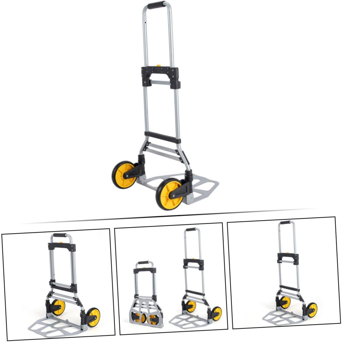 1Pc Portable Aluminum Alloy Folding Trolley Cart Lightweight and Luggage Hand Truck for Shopping Travel and Moving Easy to Lift and Use Various Settings