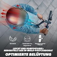 T'nB - Vizion Fahrrad- und E-Scooter-Helm für Damen und Herren, vernetzte LEDs, ferngesteuerte Blinker, UV-Schutzvisier, USB-C-Akku, Größe M (Kopfumfang 55–58 cm) - Schwarz – Ansicht 6