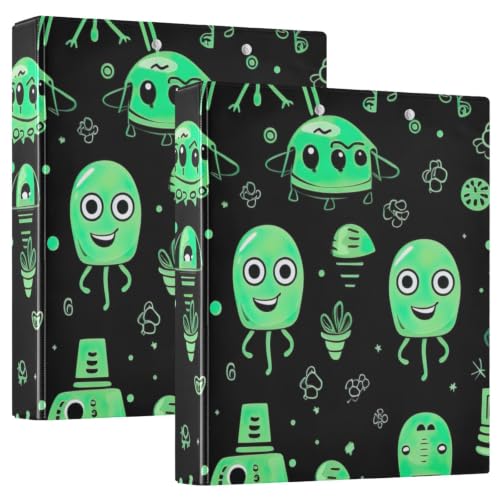 Classeur Alien vert à 3 anneaux D de 3,8 cm avec poches pour ranger vos documents de bureau