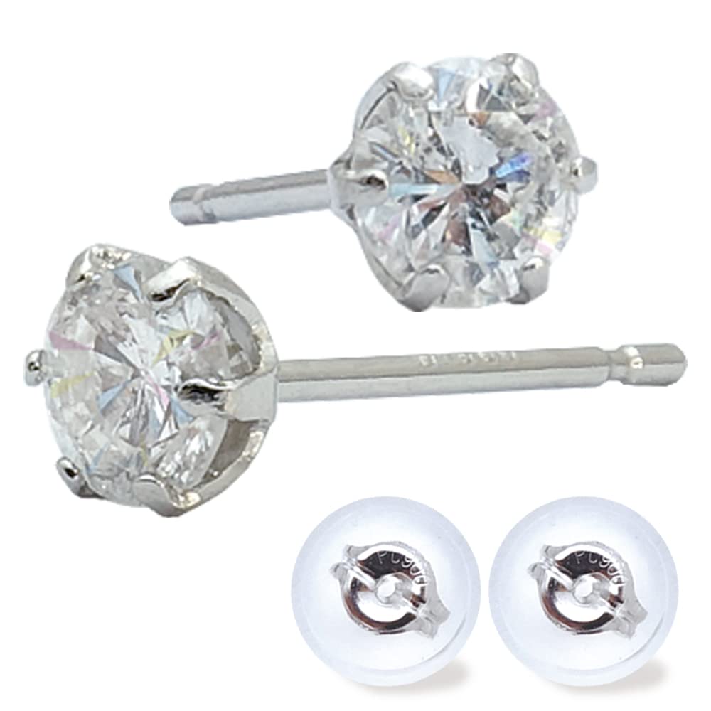 Amazon | 計0.2ct SI1 プラチナ 天然ダイヤモンドピアス 【鑑別カード 