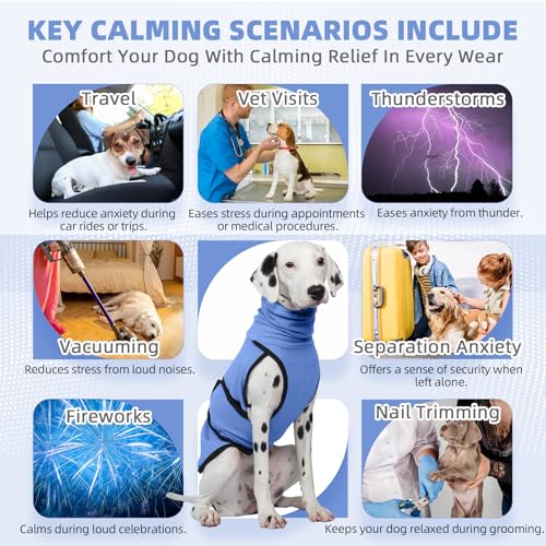 Hjyokuso Hundepullover Mit Beruhigender Kapuze und Ohrenschutz, Hundemantel Für Kleine Mittelgroße Grosse Hunde, Beruhigungsweste Für Hunde, Hundemantel Für ängstliche Hunde,Hunde-Angstjacke