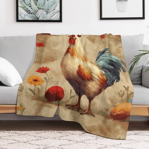 Couverture polaire canapé art poulet plaid doux 140x178 cm