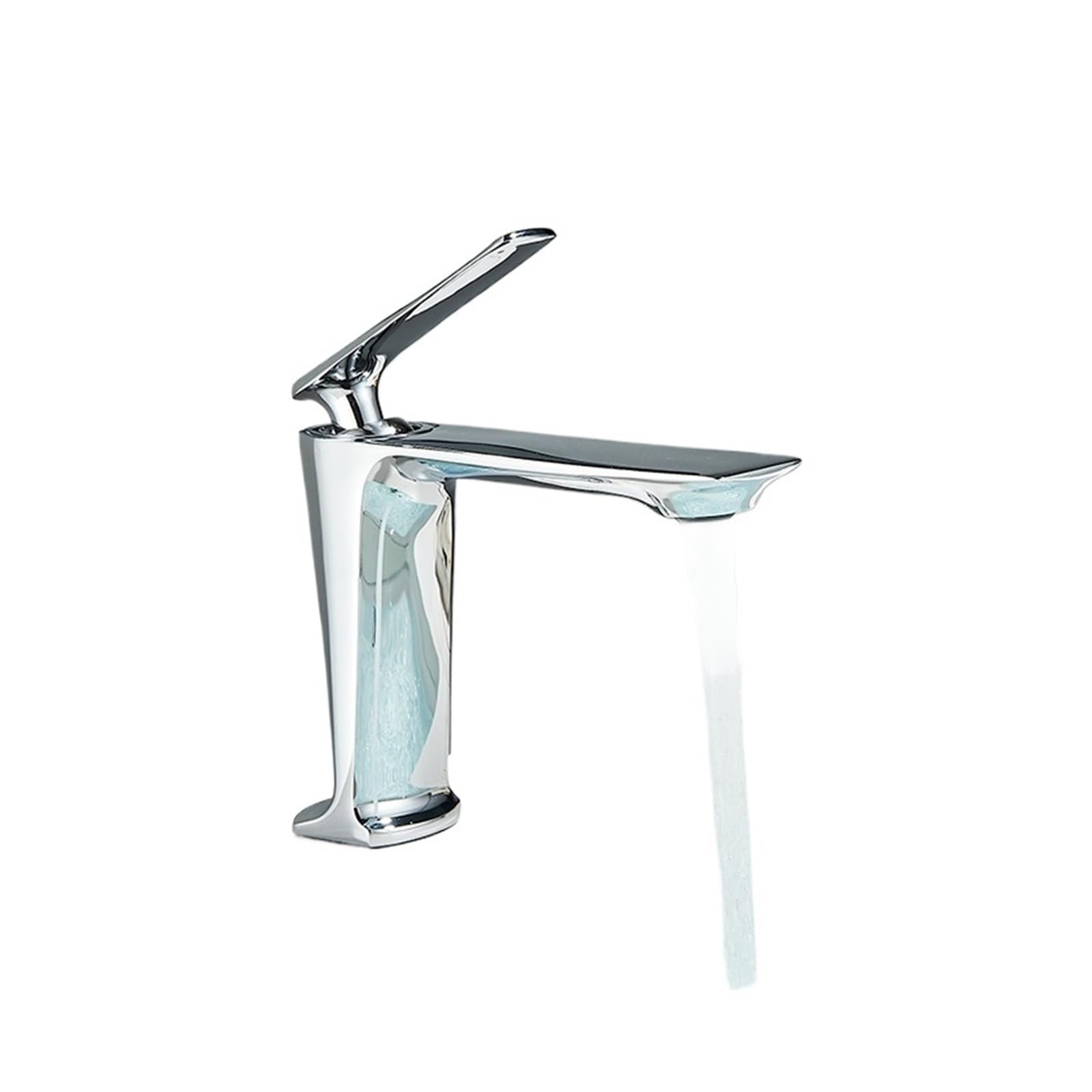 Robinet de salle de bains haut de gamme chrome court mitigeur de vanité robuste et design