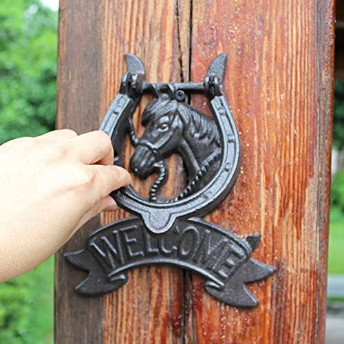 Front Door Handle Cast Iron Door Ring Iron Art Metal Door Knocker Home Bar Wall Decoration