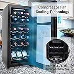 NutriChef PKCWCDS188 Cellar Cooler for White and Red Wines Chiller, 18 Bottle Dual Zone-Black - Image 3