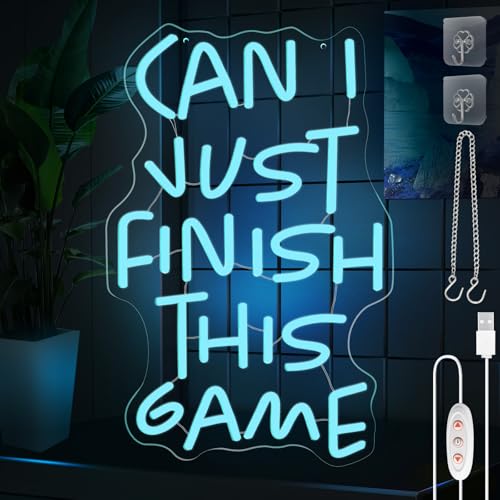 Game Letter Neon Sign - Gaming Neon Sign Blue Gamer Neon Light for Gaming Room Decor LED Neon Lights Accessories for Teens Game Zone Boy Bedroom Kidsroom Internet Cafe Pub Club Man Cave Wall Decor