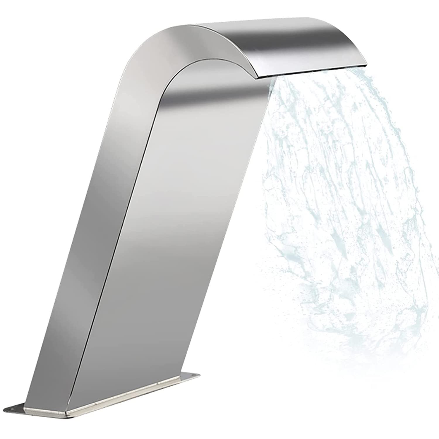 DEHIWI Fontana a Cascata da Giardino per Lagnetto e Piscina in Acciaio Inox,Fontana da Giardino,Disegno Curvo Fontana Laghetto,Cascata Laghetto,500x600mm