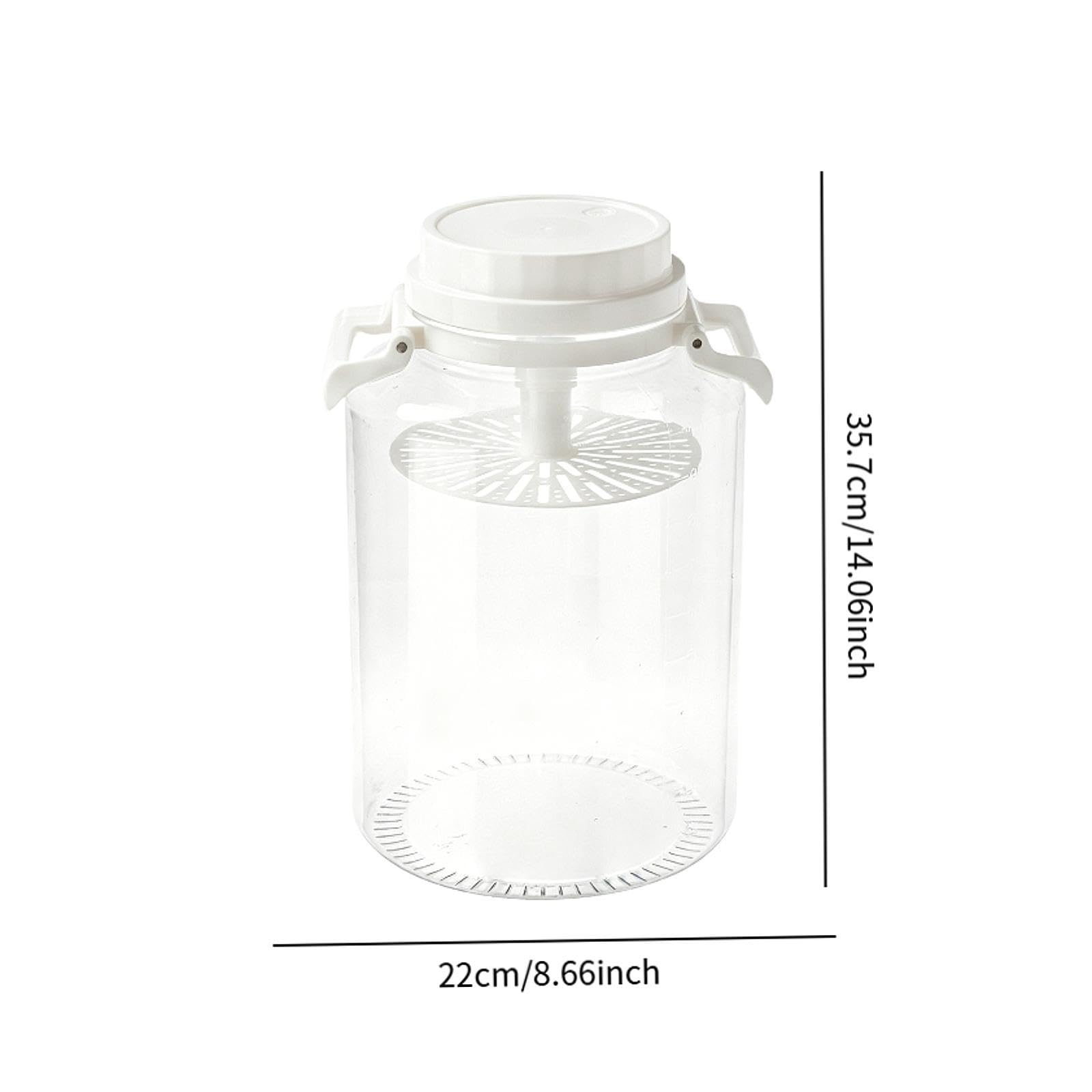 Accesorios para Tarros de Encurtidos. Contenedor Rectangular para Fermentación. Contenedor de Almacenamiento de Alimentos para Encimera, Oficina O Nev, White 10 L, Individual