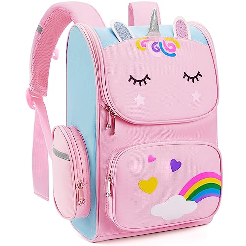 BUTI4WLD Kids Backpack for Girls - 16inch Kids Travel Backpack, Girl Backpacks Ages 6-8 Preschool Backpacks Elementary Kindergarten School Bag